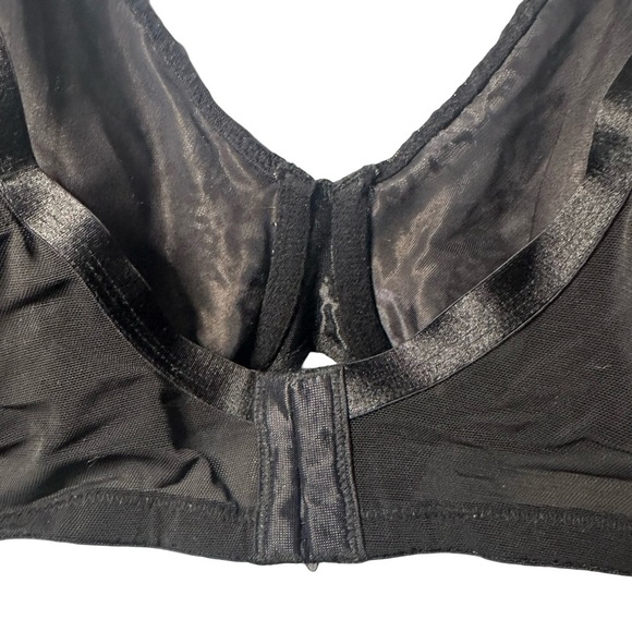 Cacique Unlined Bra 42C Underwire Black Sheer Lace Soft Cup Adjustable Straps - Picture 5 of 7